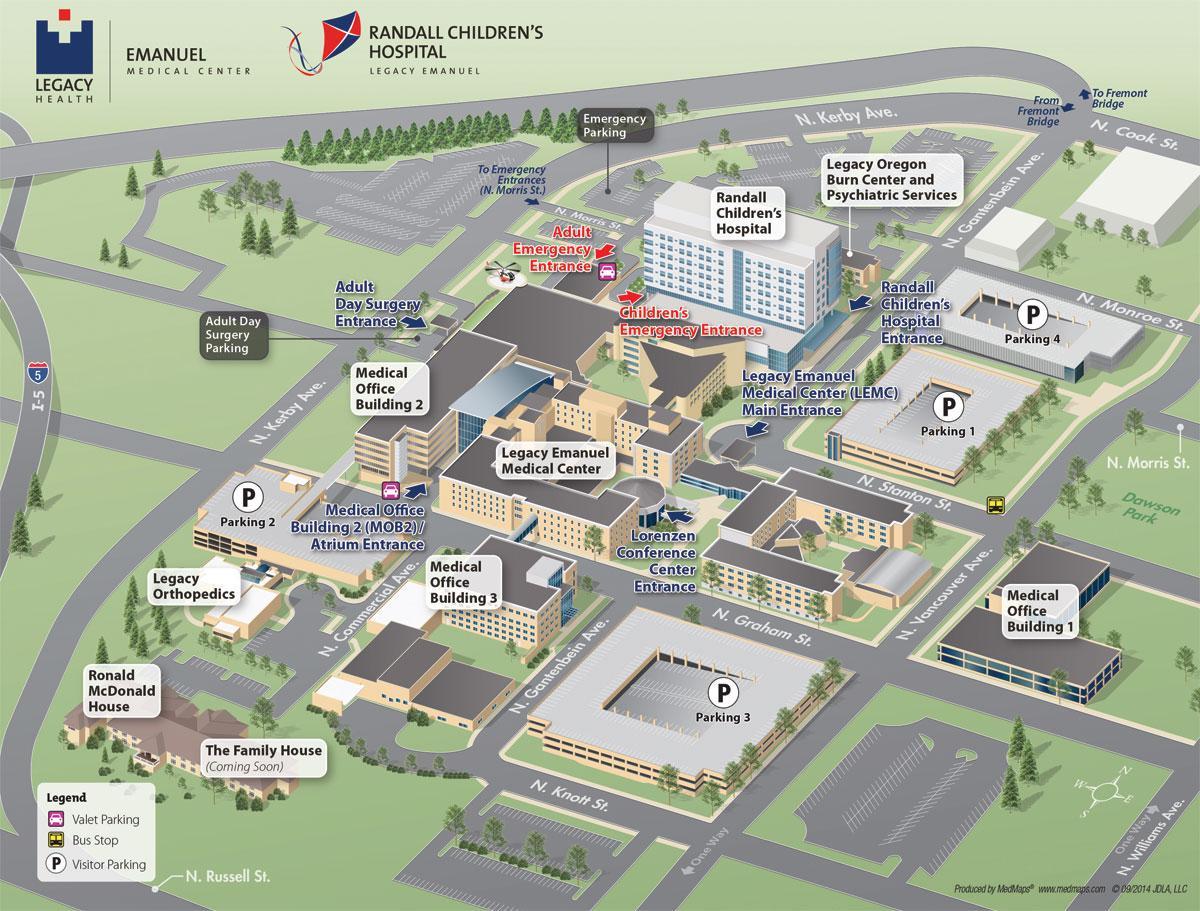Legacy Emanuel hospital map