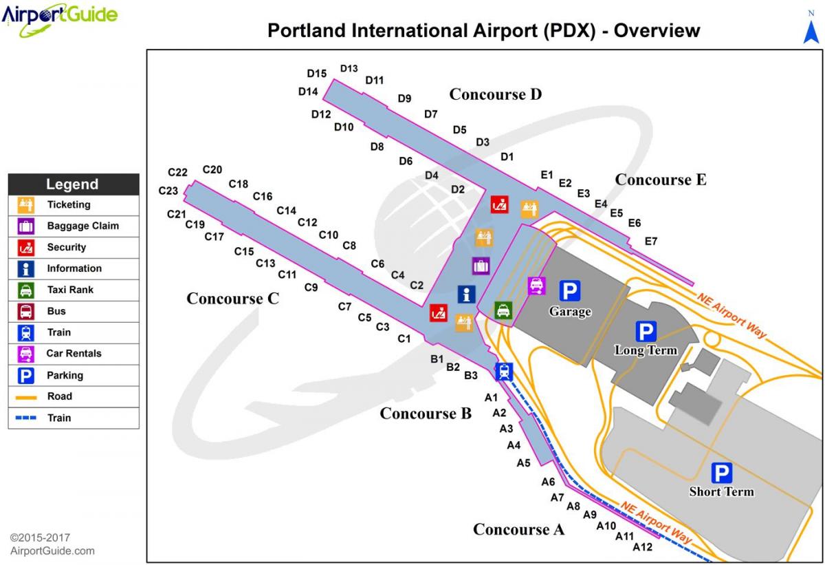 Portland Oregon airport map