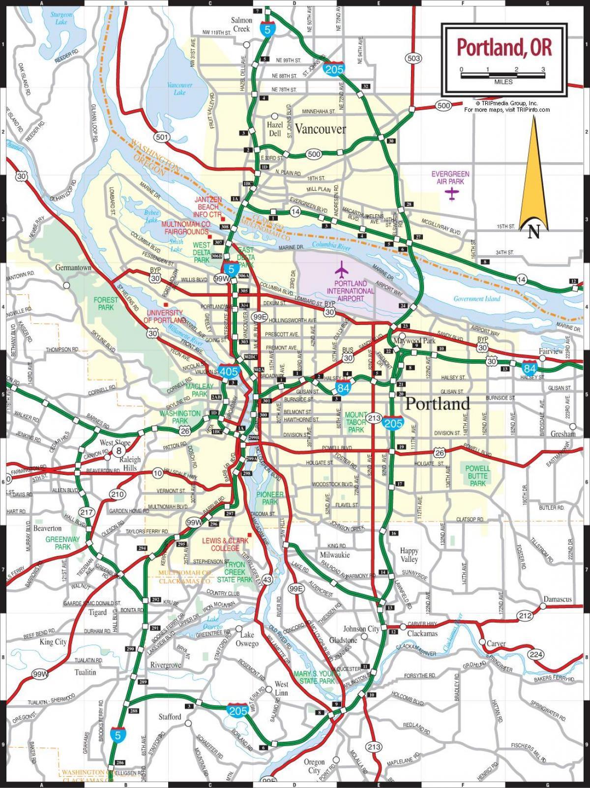 map of Portland or area