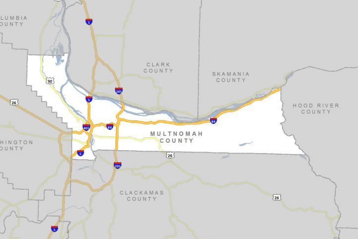 Multnomah county Oregon map