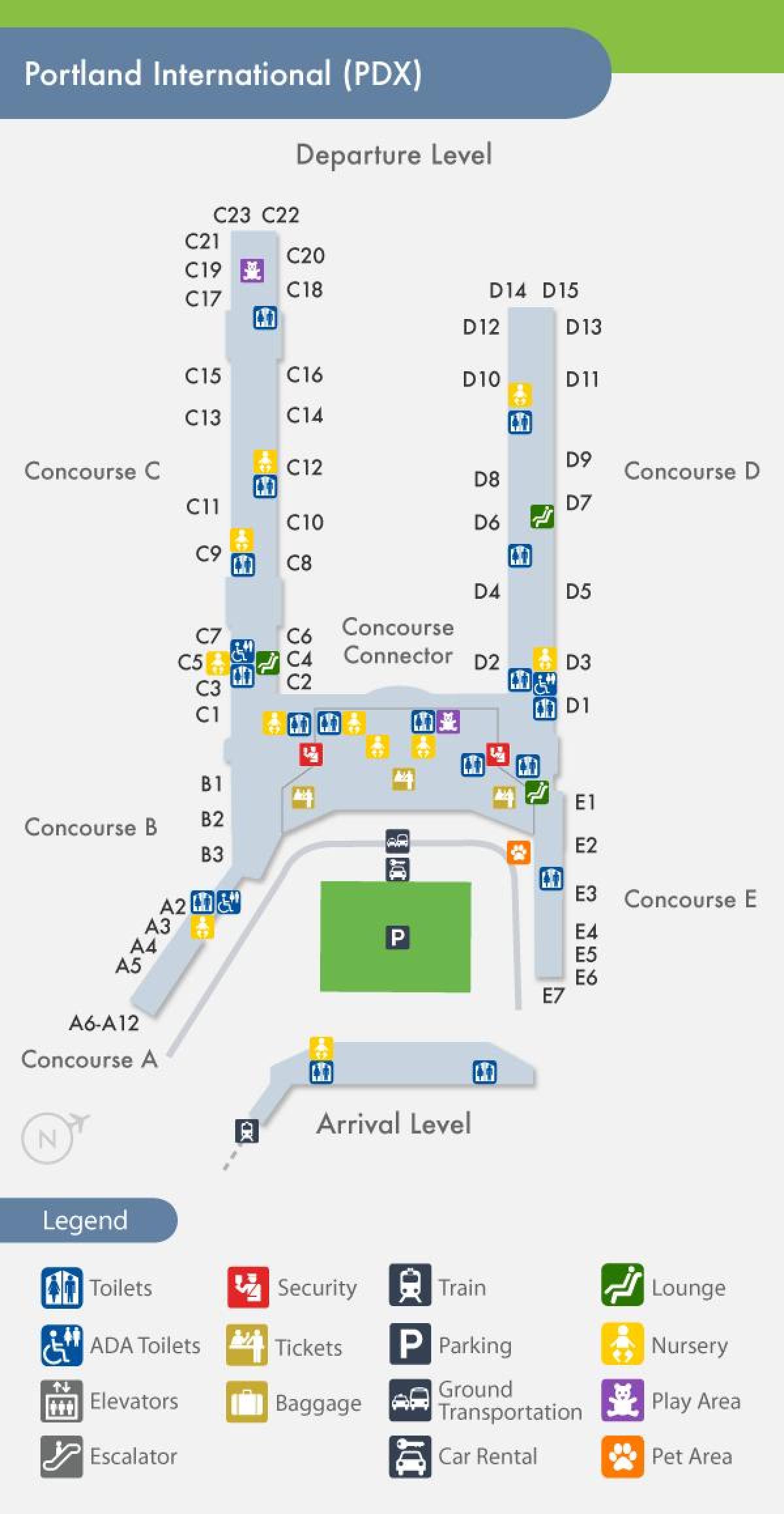 map PDX airport