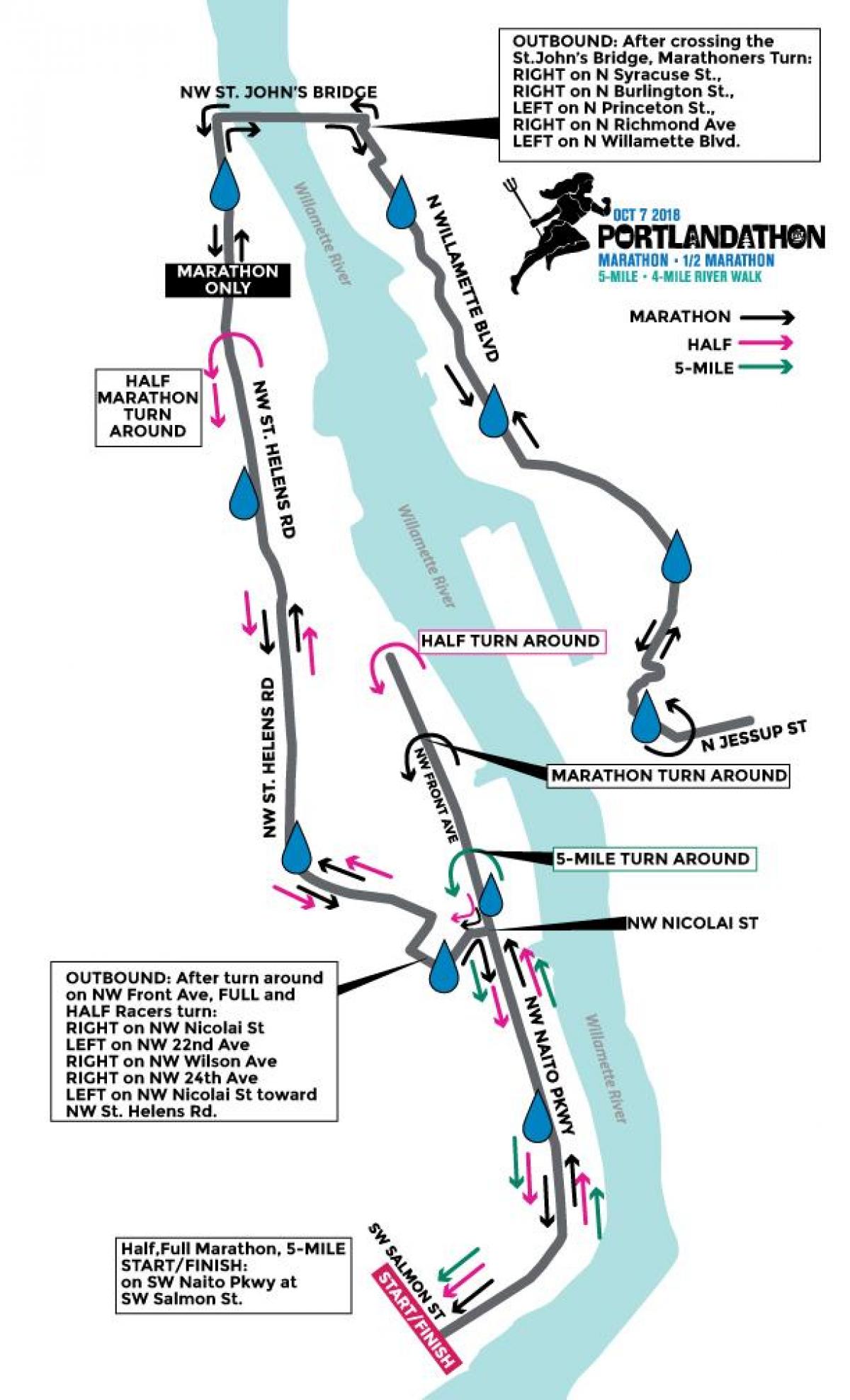 map of Portland marathon