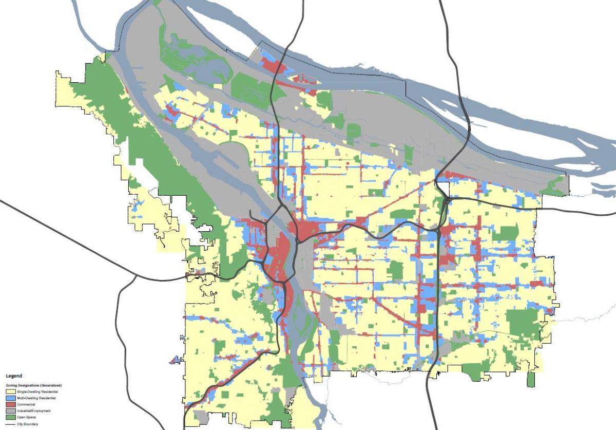 Portland Oregon zoning map
