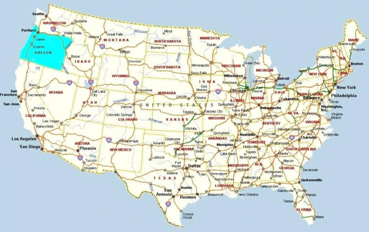 map of Portland Oregon USA