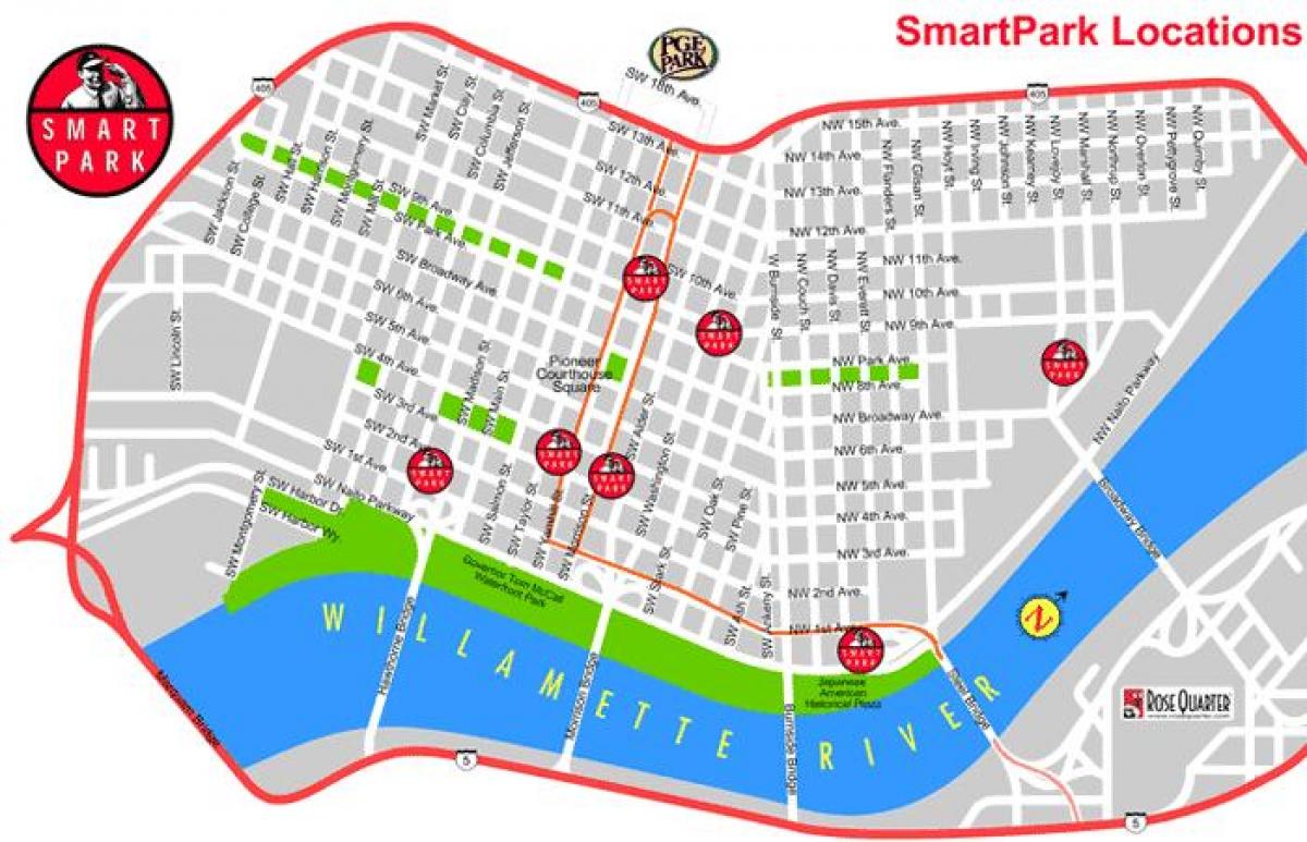 map of Portland smart park
