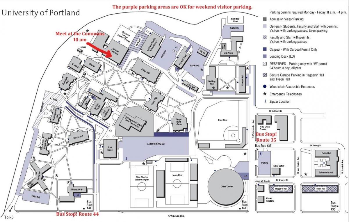 map of University of Portland