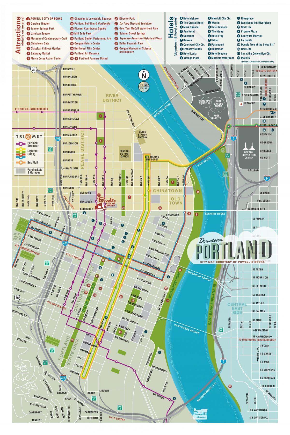 Portland sightseeing map