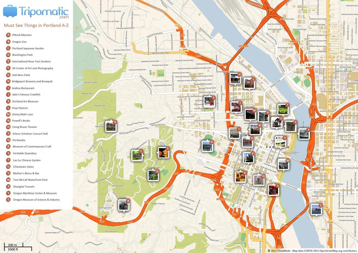 Portland walking map