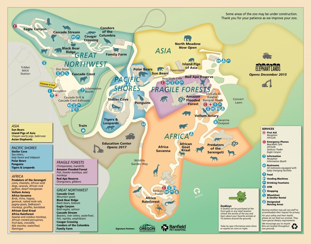 map of Portland Zoo