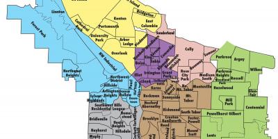 Map of Portland districts